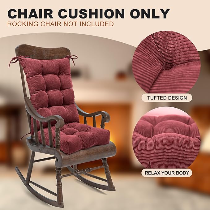 Lokex Rocking Chair Cushion Only, Tufted Non-Slip Comfortable Rocking Chair