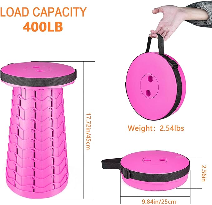 Boreeman Upgraded Folding Stool Lightweight Yet More Sturdy