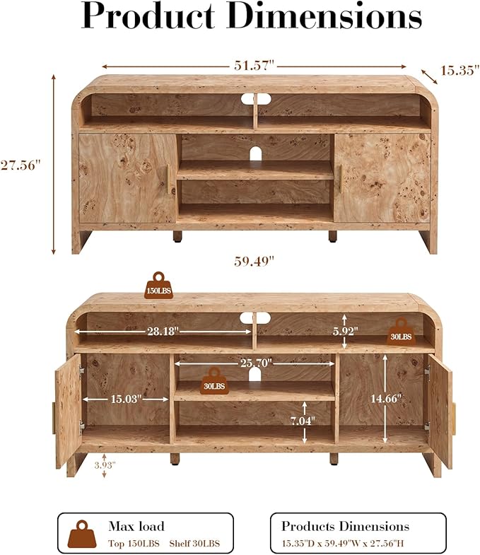 TV Stand for TVs Up to 65''