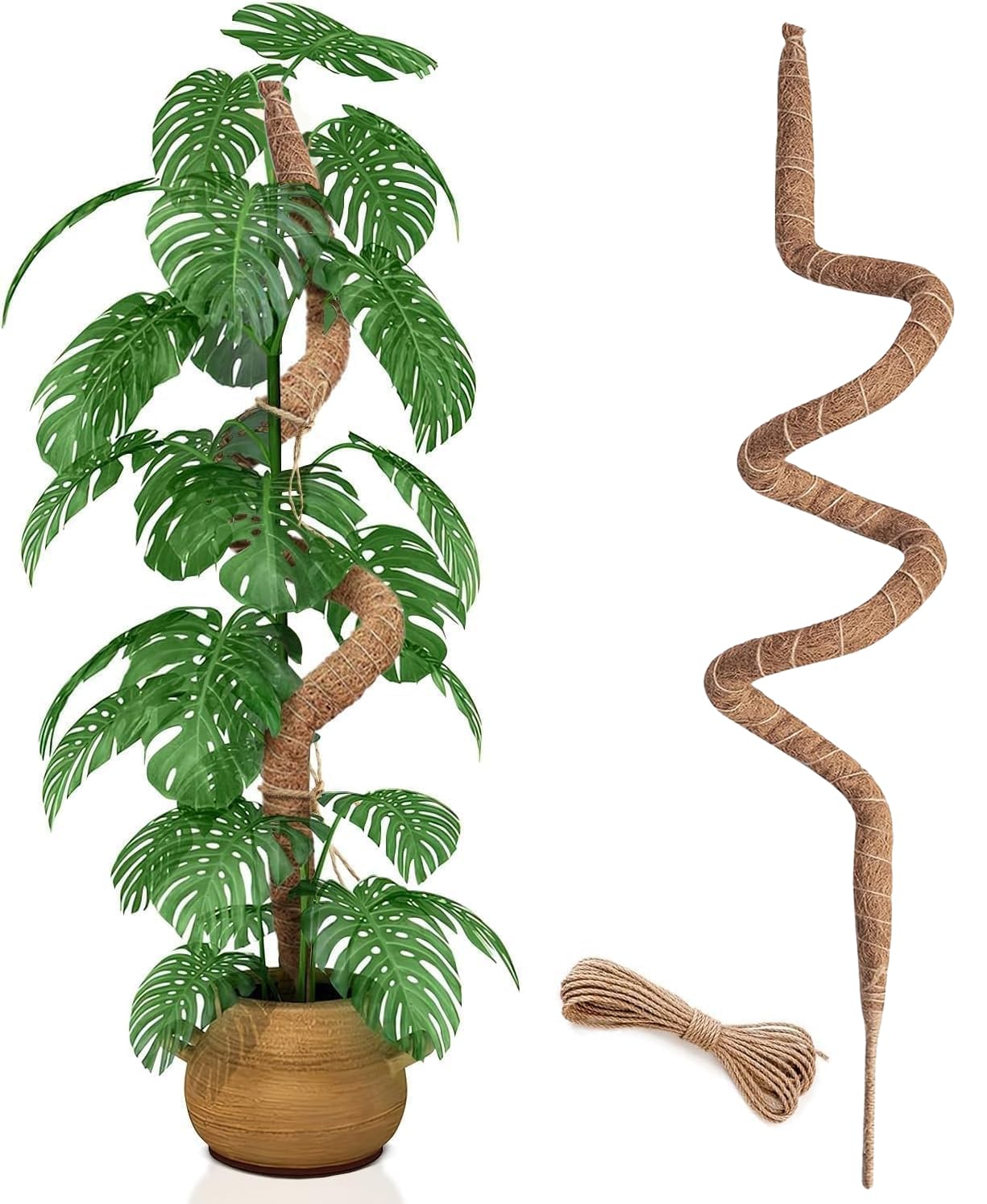 60 Inch Moss Pole, Bendable Moss Pole for Plants Monstera, Tall Moss Poles for Climbing Plants Indoor, Large Support, Garden Trellis Stick Stakes for Plants