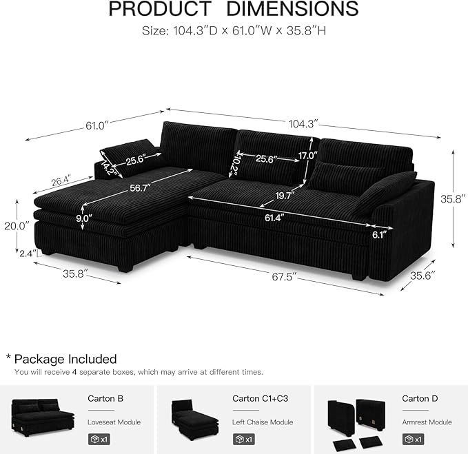 Belffin Large Modular Sectional Sofa