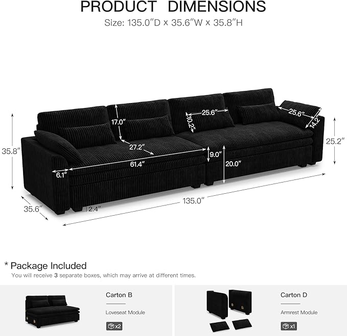 Belffin Large Modular Sectional Sofa