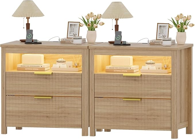 WOOVIVS End Table Set of 2