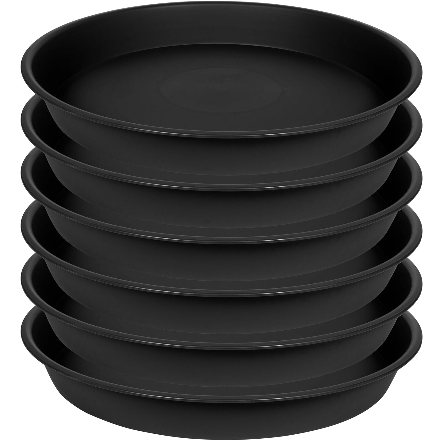 Angde 4 Pack of 14 inch Plant Saucer, Plant Saucer 14 Inch Round, Plant Trays for Pots, Plant Drip Tray, Plant Pot Saucers, Flower Pot Saucer, Plant Saucers for Indoors (14", Black)