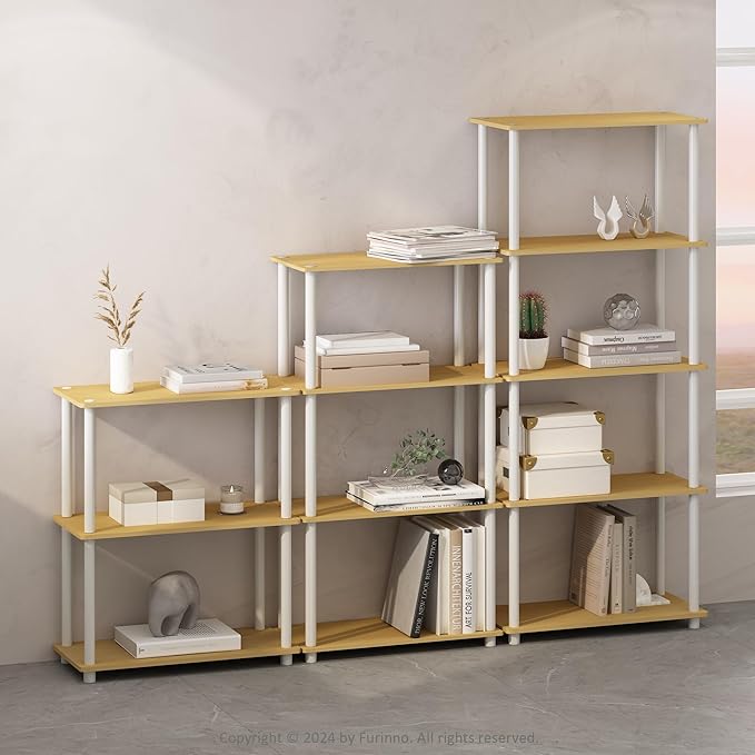 Furinno Turn-N-Tube Book Shelf, 5-Tier Bookshelf, Bookcase