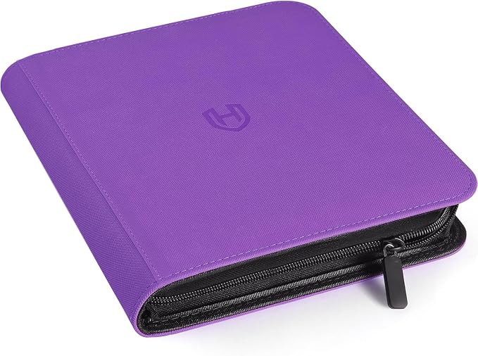 Card Binder 9 Pocket with Zipper, 648 Pockets Trading Card Holder Book, Premium PU Cover Zip Folder Binder, Side Loading Carrying Case Binder Album for TCG, MTG, Sports Cards, Game Cards