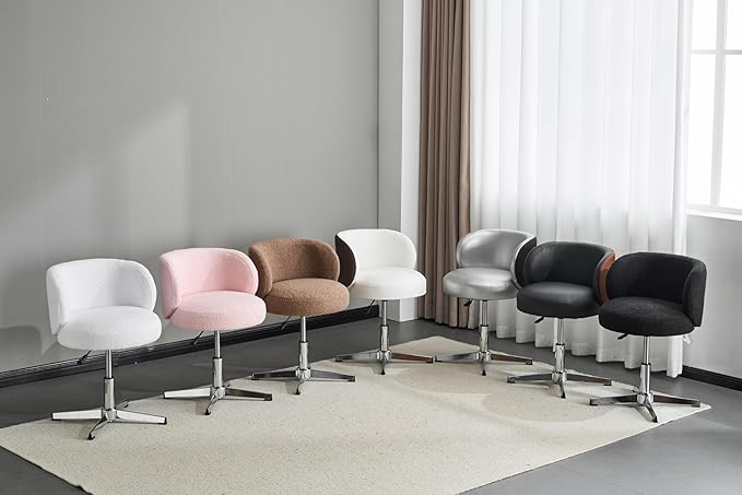 VINGLI Cute Small Swivel Desk Chair Comfy no Wheels, Ergonomic Low-Back Lumbar