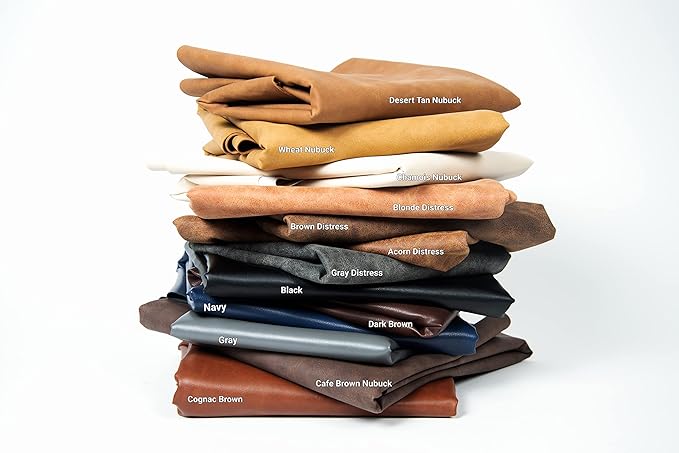 NAT Leathers | Brown Distressed 2 Tone Oily Faux Vegan Leather PU | 1 Yard 36