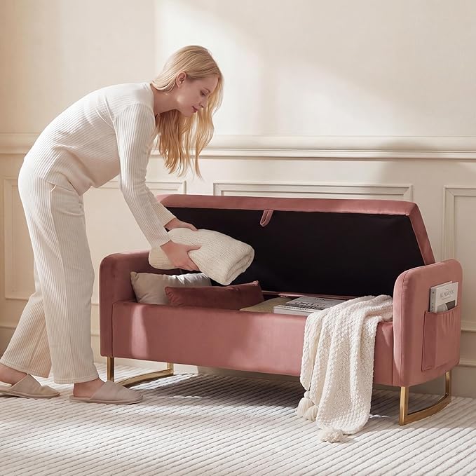 48" End of Bed Bench, Modern Storage Benches
