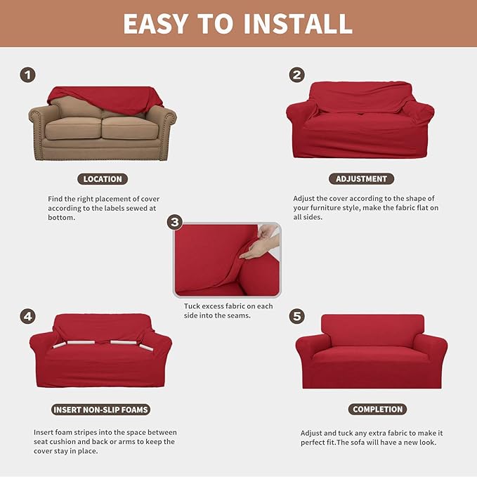 Easy-Going 100% Waterproof Couch Cover, Dual Waterproof Sofa Cover, Stretch