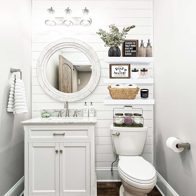 QEEIG Floating Shelves for Wall Bathroom Shelf Bedroom Kitchen Living Room