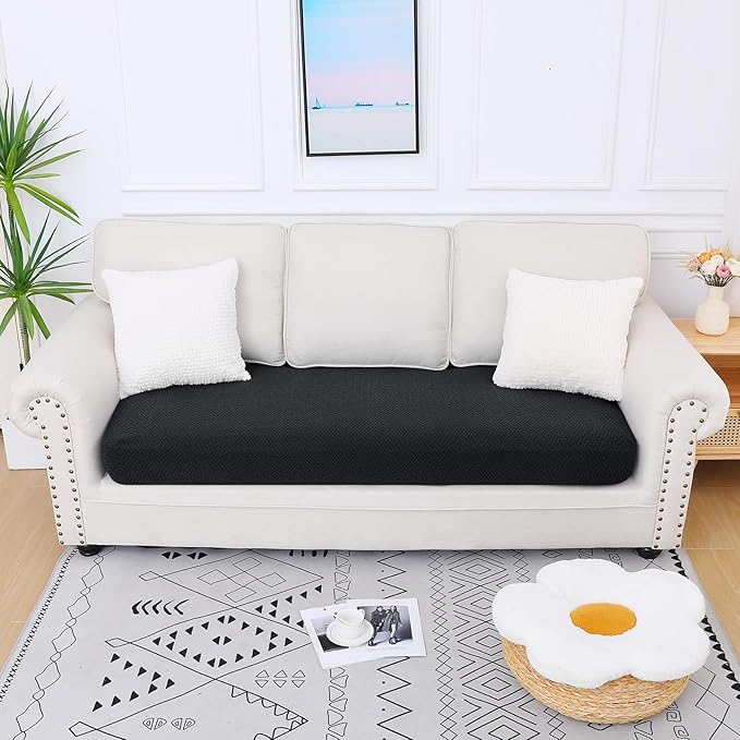 Smiry Waterproof Couch Cushion Covers, Stretch Jacquard Thick Sofa Cushion
