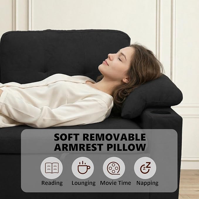 KCGKCG 93" L Shaped Sleeper Sofa Bed, Pull Out Sectional Couch