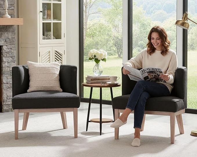 Gray Barrel Chairs Set of 2
