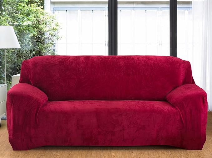 vctops 1-Piece Velvet Plush Stretch Sofa Slipcover