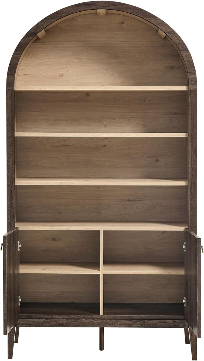 Modway Nolan Tall Arched Storage Display Cabinet in Dark Walnut