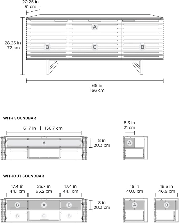 BDI Furniture Corridor 8177-65'' TV Stand