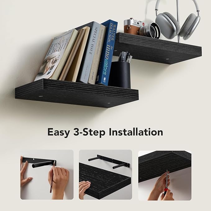 AMADA HOMEFURNISHING Floating Shelves Wall Mounted, 15 x 7 Inch Wall Shelves