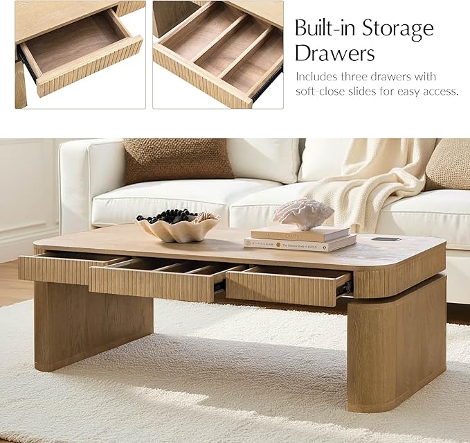 HULALA HOME Lift Top Coffee Table