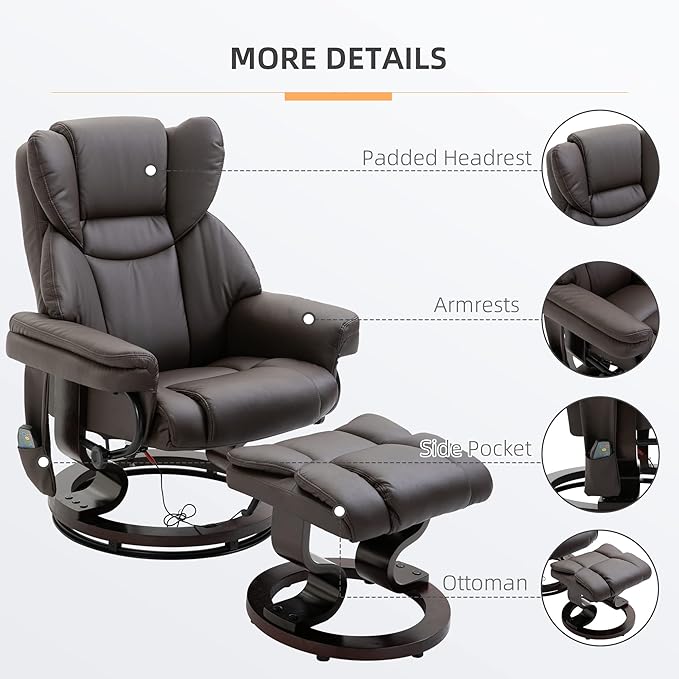 HOMCOM Massage Recliner Chair