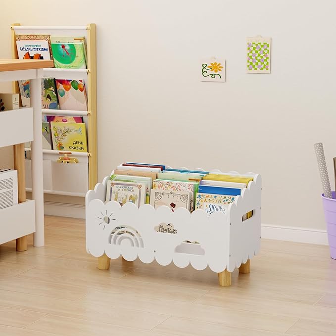 Wood Kids Bookshelf, Montessori Bookshelf,