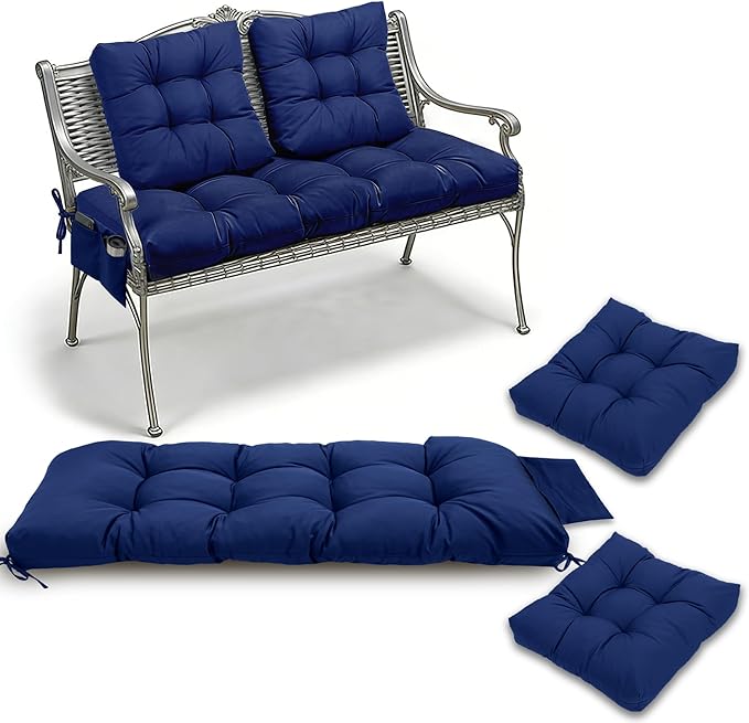 3 Pcs Wicker Chair Cushions Patio Loveseat Chaise Cushion Set