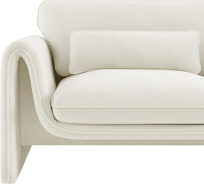 Meridian Furniture 199Cream-C Sloan Collection Modern | Contemporary Velvet