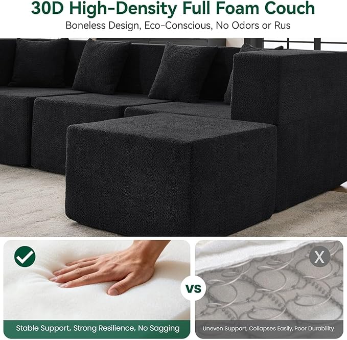 MONVANE Modular Sectional Sofa, Oversized 8 Seat Convertible U Shaped Couch