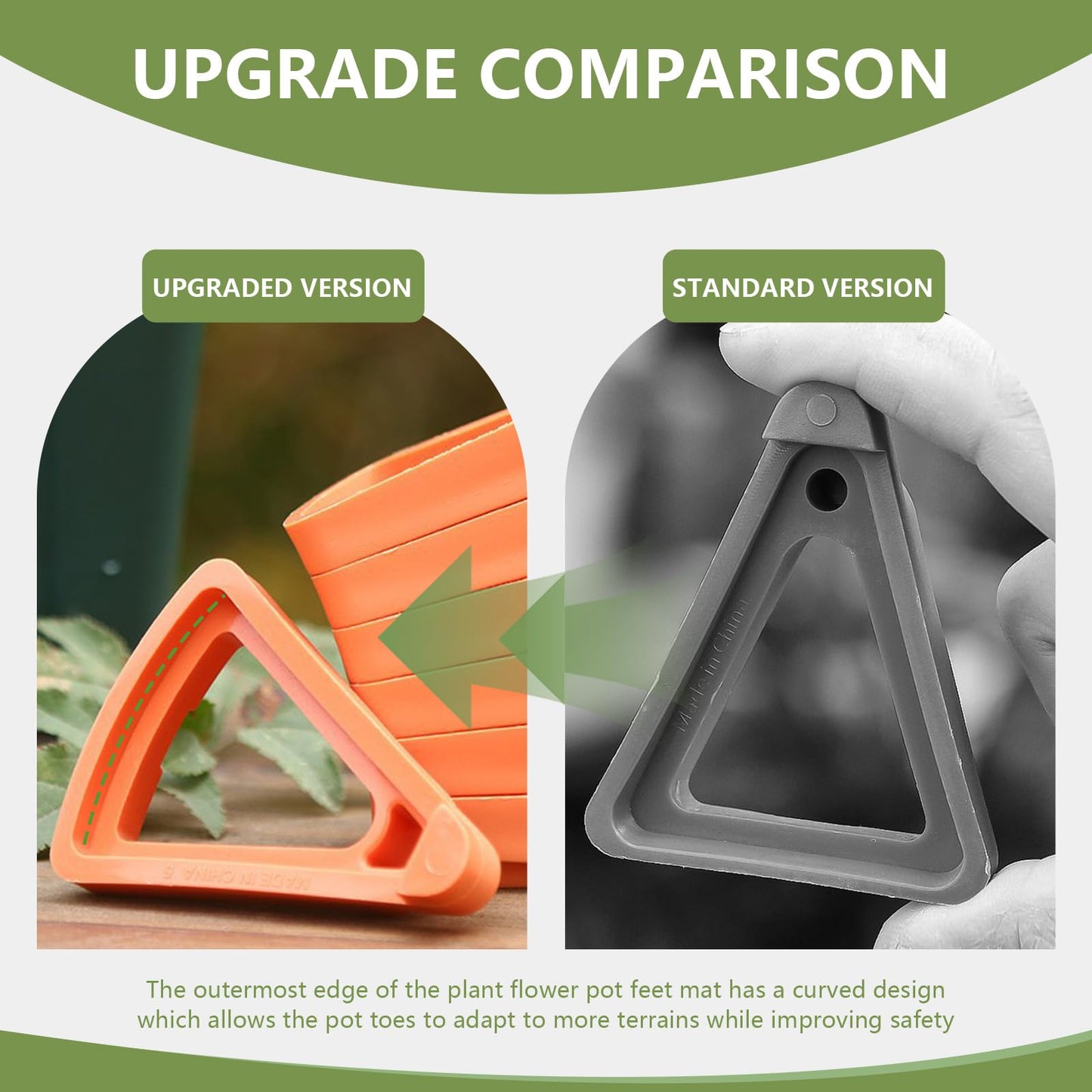 alalalight 24PCS Flower Pot Risers Toes，Invisible Plant Pot Feet for Outdoor Planters，Indoor Secure Compressive Environmental Triangular Lifters Supports (Small Orange)