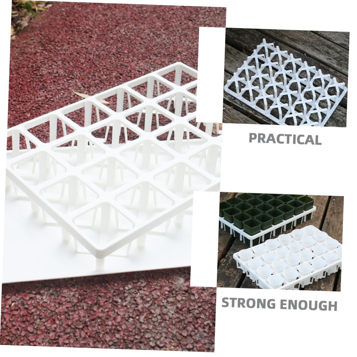 TOYANDONA 6Pcs Square Nursery Pot Holders for Vegetable Germination Durable Planting Tray Racks Lightweight and Reusable Greenhouse Sowing Trays for Plants