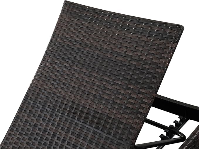 PE Rattan Adjustable Backrest Chaise Lounge Set 4