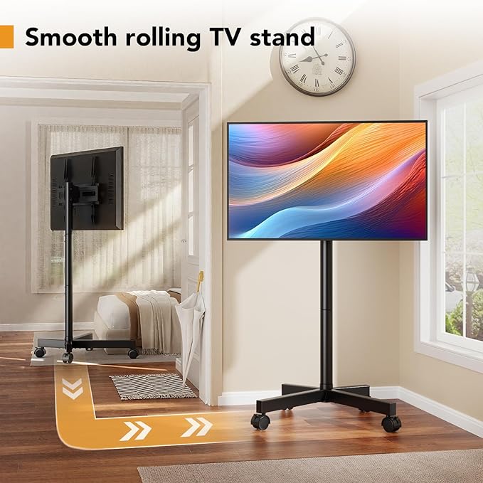 Hemudu Mobile TV Stand for 23-60 Inch LCD LED Flat/Curved Screen TVs, TV Cart