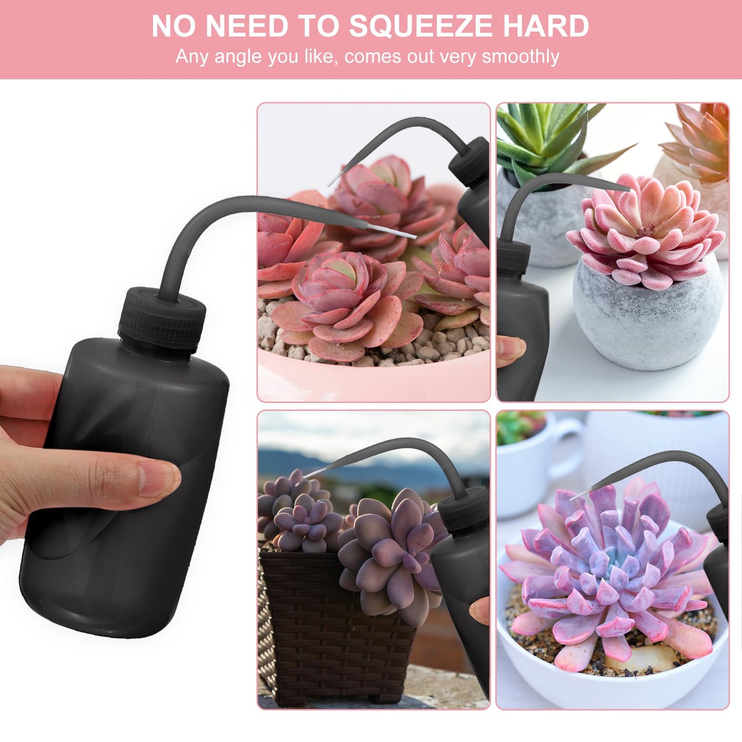 PATIKIL 12 Pcs Wash Bottle, 150ml 5oz Plastic Succulent Watering Bottle Eyelash Tattoo Rinse Washing for Plant Eyelash Extensions Irrigation Lab RV Gap Cleaning, Black