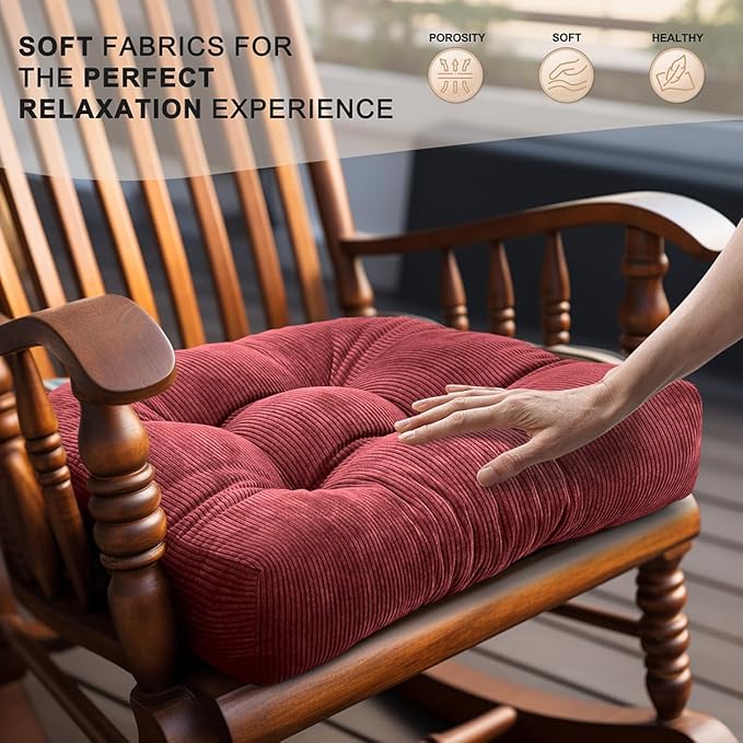 Lokex Rocking Chair Cushion Only, Tufted Non-Slip Comfortable Rocking Chair