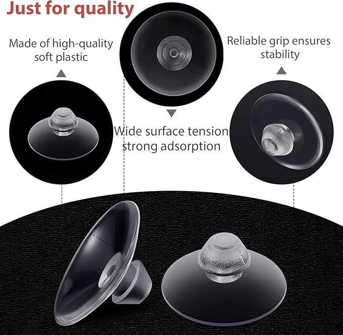 20-Pack Transparent Anti-Collision Suction Cups, 30mm/0.7" Mark-Free Design