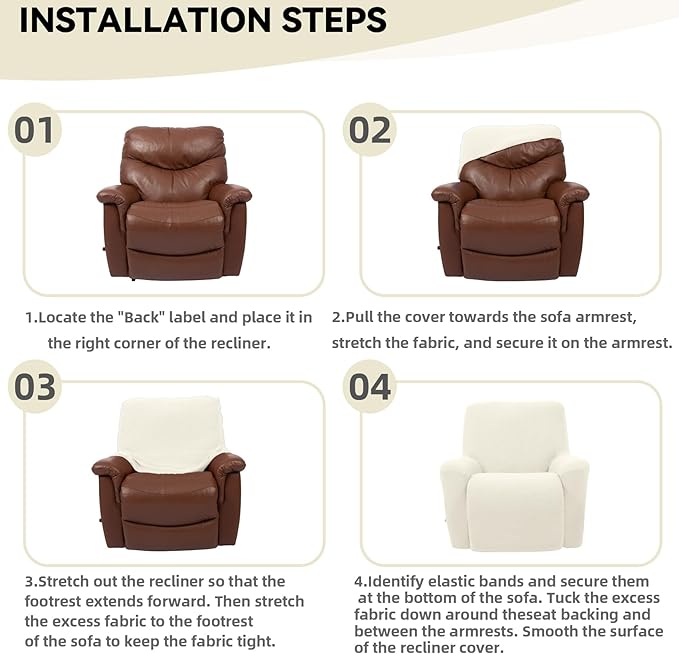 Cupuamon Recliner Chair Covers, Lazy Boy Recliner Covers Stretch Reclining