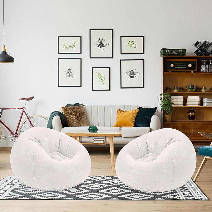 Realspring Inflatable Bean Bag Chairs Outdoor Blow up Camping Chairs Inflatable