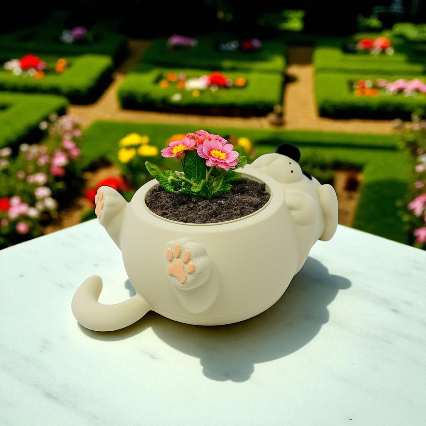 Mivi Collection Chonky Dog Belly Plant Pot – Lay-Flat Pup Planter for Succulents, Funny Pet Lover Gift, Cute and Uselessly Helpful Dog Container for Home or Office Decor