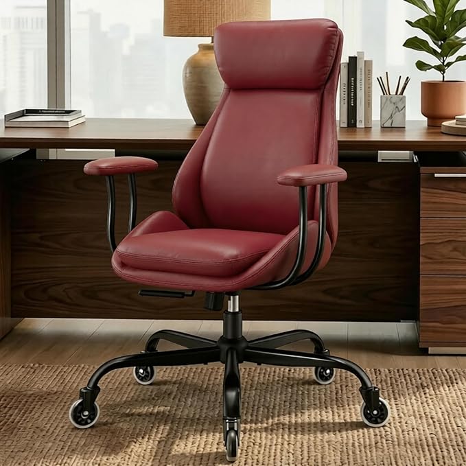 E-Motie Office Chair, Leather Desk Chair