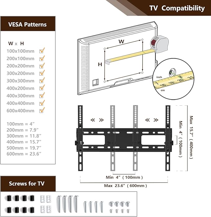 Mobile TV Stand Rolling TV Cart Floor Stand