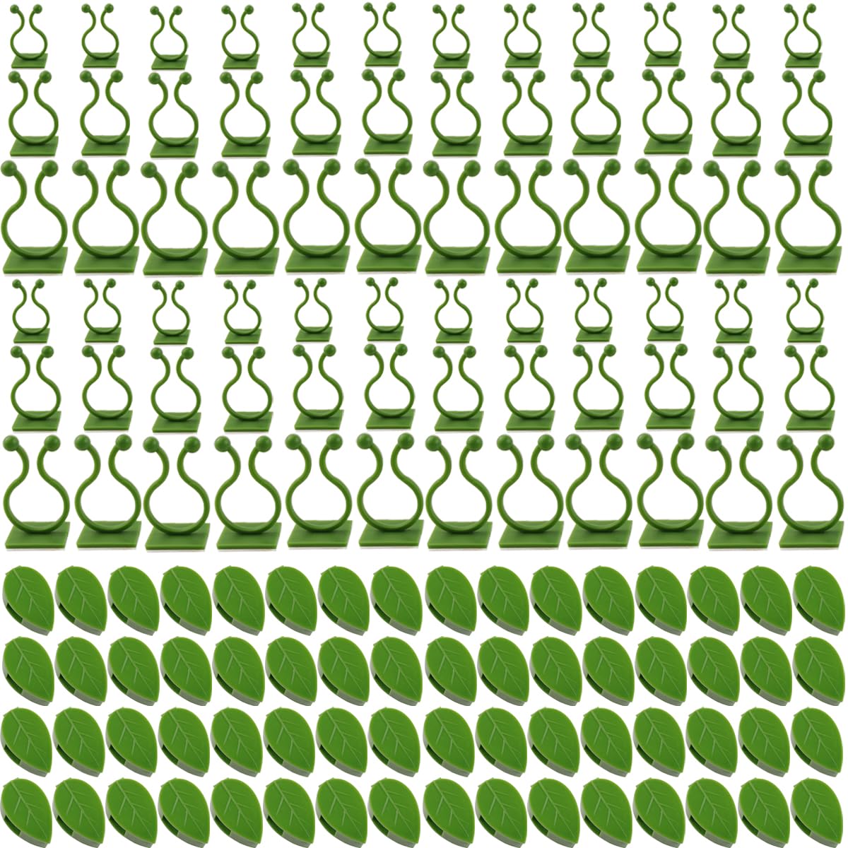 GXXMEI 200PCS Plant Climbing Wall Fixture Clips Self-Adhesive Hook Vines Traction Clips Invisible Holder Garden Green Leaf Simulation Self-Adhesive Hook Wire Fixing Supporting
