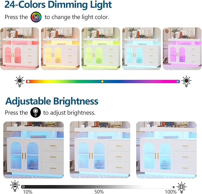 HNEBC LED Sideboard Buffet