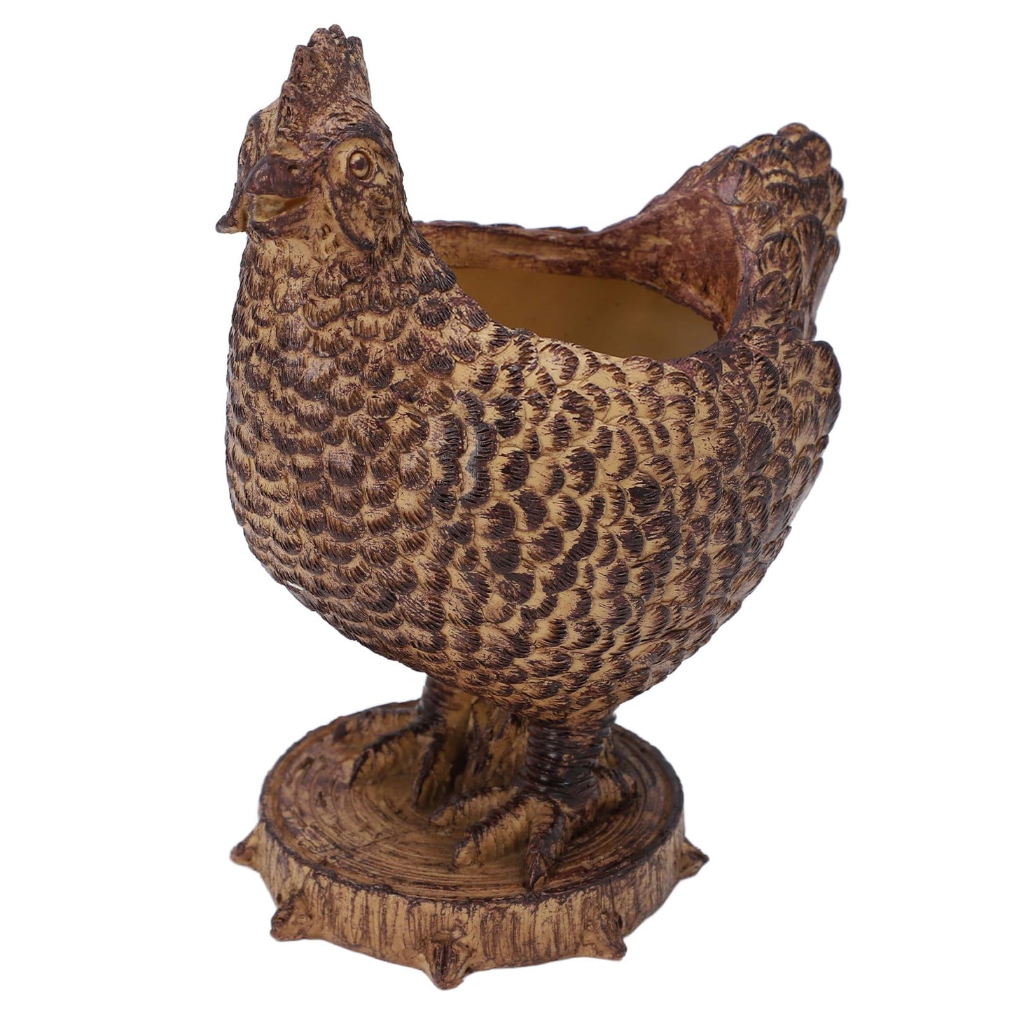 Srliya Desktop Resin Chicken Shaped Pot Cute Innovative Drainage Design Lightweight Resin Chicken Planter for Outdoor Garden Courtyard