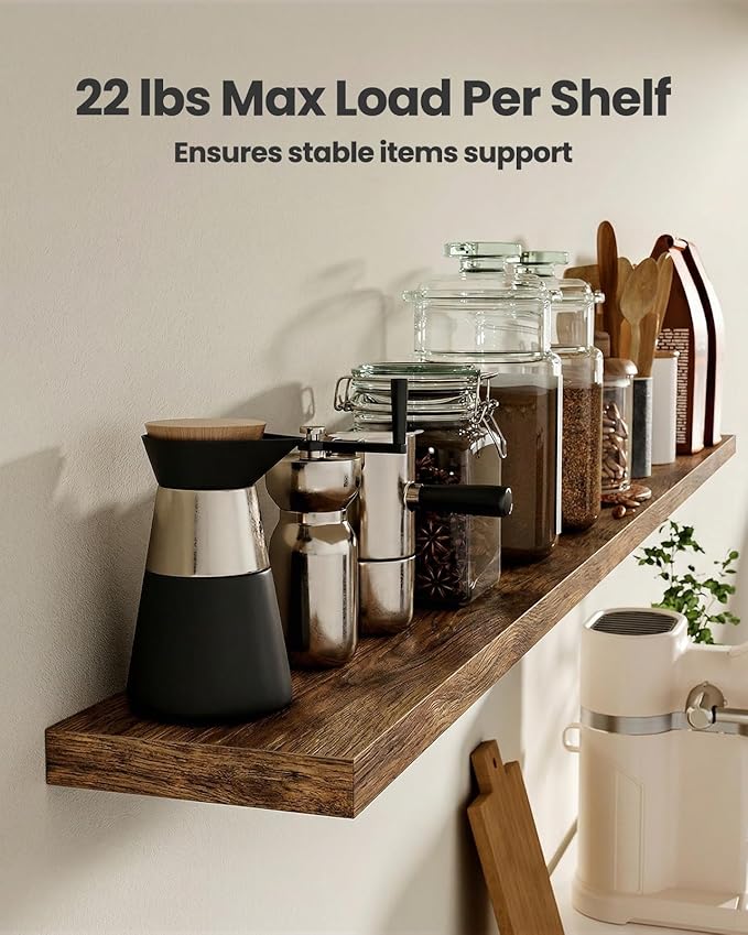 AMADA HOMEFURNISHING 35.4" L Floating Shelves, Wall Shelves Set of 3