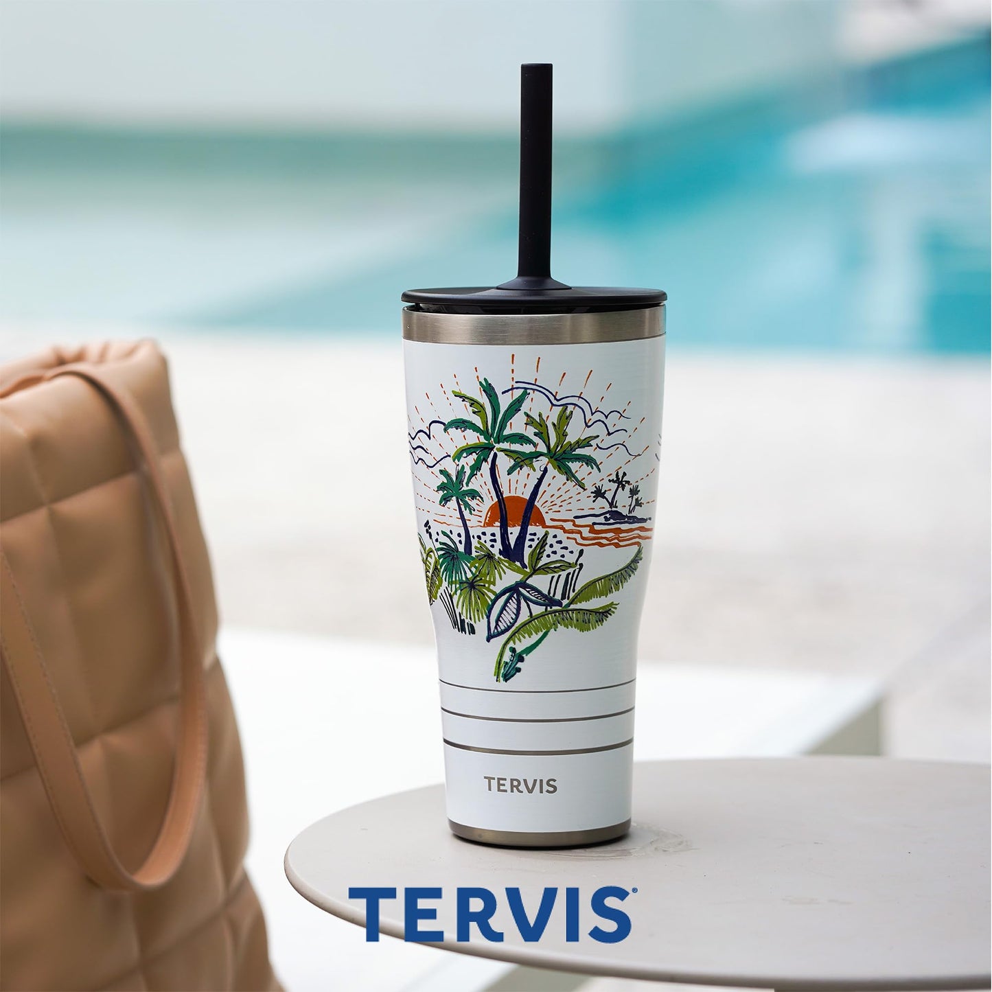 Tervis Beetlejuice Triple Walled Insulated Tumbler Travel Cup Keeps Drinks Cold & Hot, 30oz with Straw Lid, Stainless Steel