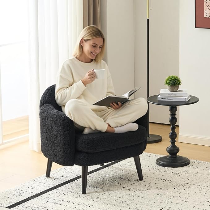 VINGLI 30.3" Wide Modern Barrel Accent Armchair