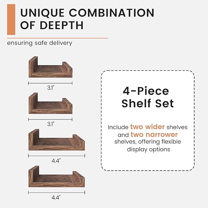 FLYJOE Floating Picture Ledge Shelves