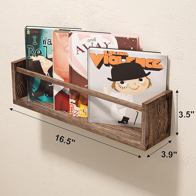 Fixwal Nursery Book Shelves, 16.5 Inch Floating Bookshelves