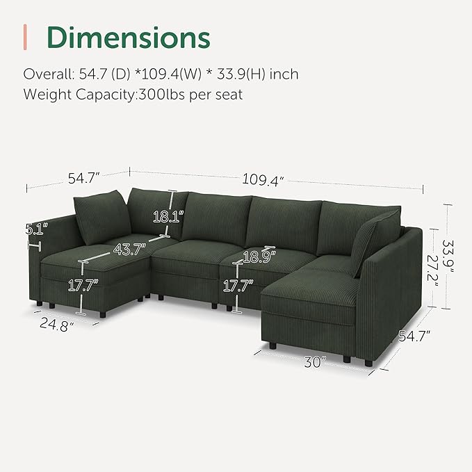 HONBAY Modular Sectional Sofa Couch