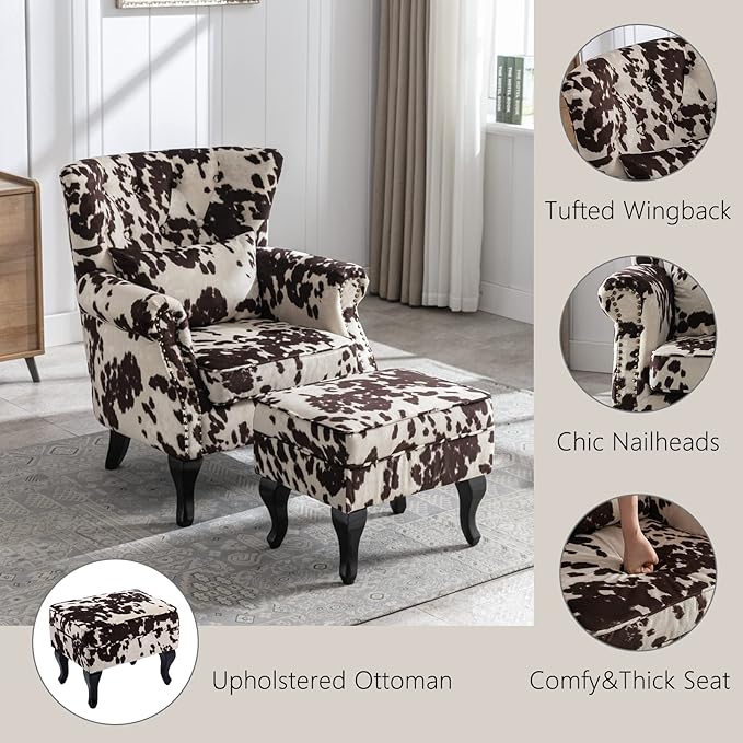 Mid Century Modern Accent Chair Upholstered Armchair Comfy Velvet Tufted